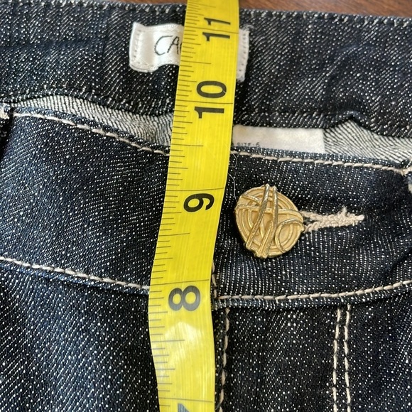 Cache Bootcut Jeans Dark wash Mid rise Gold Accents Womens 6 Y2K Stretchy - Picture 9 of 14